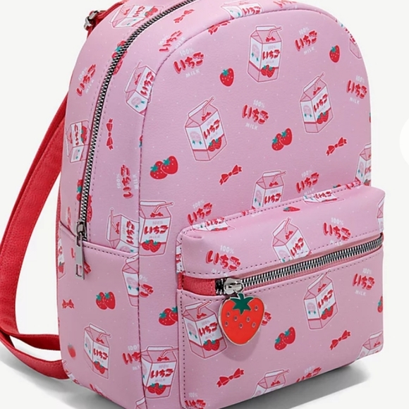 NWT Strawberry milk bundle Mini Backpack and make-up bag. - Picture 12 of 16